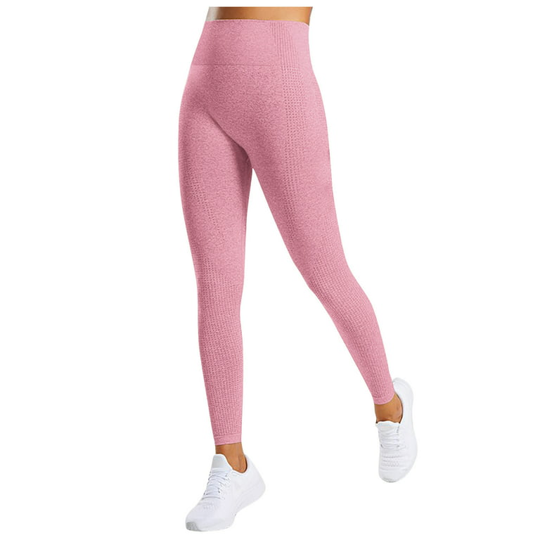 Kayannuo Yoga Pants Women Christmas Clearance Women's Pure Color  Hip-lifting Sports Fitness Running High-waist Yoga Pants Pink 
