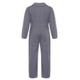 thumbnail image 4 of renvena Kids Boys Costume Long Sleeves Turndown Collar Zipper Jumpsuit Size 6-16 Grey 8, 4 of 8