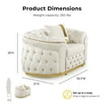 thumbnail image 4 of Furniture of America Gizon Glam Fabric Diamond Tufting Indoor Arm Chair, Beige and Gold, 4 of 15