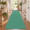 Forest Green Solid Runner Rug 2.6'x8', Minimalist Cloth Rustic Deep ...