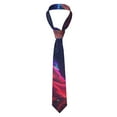 thumbnail image 2 of Gaeub Cosmic Cat Psychedelic Journey Men's Classic Woven Jacquard Necktie Perfect for Weddings & Parties, 2 of 7