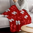 thumbnail image 3 of Red White Bow Blanket Soft Cozy Warm Throw Blanket for Couch, Plush Fuzzy Flannel Fleece Blankets for Sofa, Modern Art Watercolor Bowknot Bed Blankets Lightweight Gifts for Women, 50"x60", 3 of 9