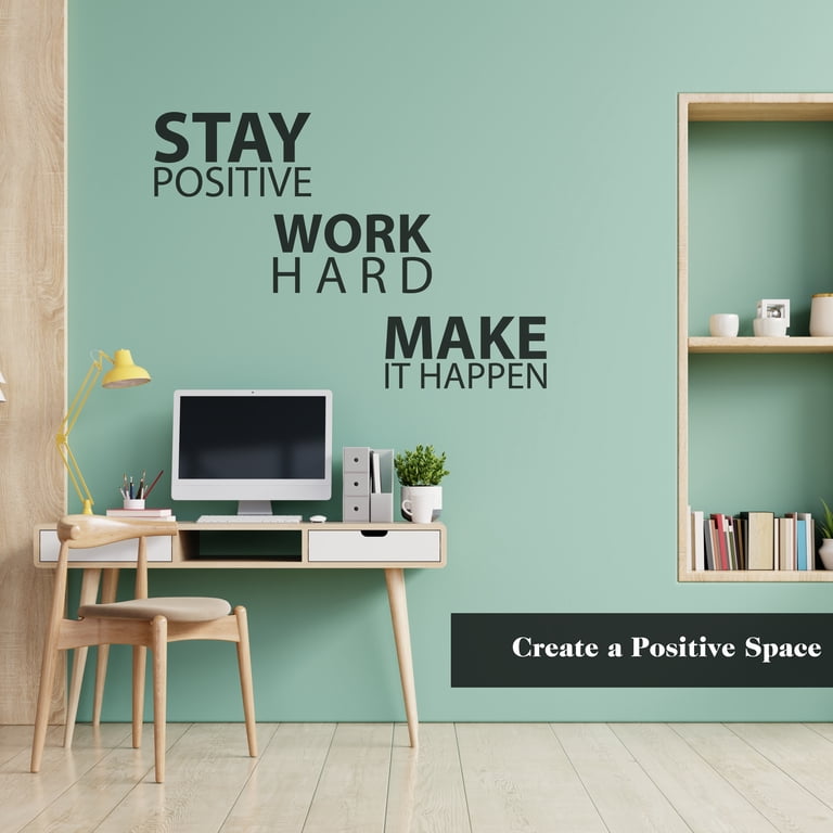 Autocollant Mural Vinyle Décoratif - Citation « The Key To Being Happy Success » - Art Lettrage, Neuf