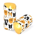 thumbnail image 3 of Cute Cartoon Dog Pattern Flameless Candles 2 PCS with Remote Realistic Moving Flame LED Tapered Pillar Set for Home Decor, 3 of 7