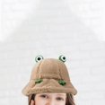 thumbnail image 2 of Gorro de pescador de felpa de invierno, gorro de pescador ligero de dibujos animados a prueba de viento, gorro de rana cálido, talla única, único para , Khaki Yinane sombrero de copa, 2 of 4