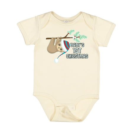 

Inktastic Babys 1st Christmas Sloth Gift Baby Boy or Baby Girl Bodysuit