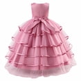 thumbnail image 5 of HJYCHN Toddler Dress Sleeveless Tiered Cake Gown with Embroidered Bodice and Waist Bow for Girls Dresses 4-5 Years, 5 of 9