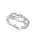 thumbnail image 4 of Clear Cubic Zirconia Infinity Link Chain Ring .925 Sterling Silver Band White Jewelry Female Size 5, 4 of 4