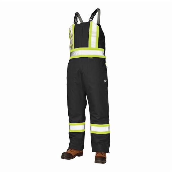 Tough Duck Hi-Vis Insulated Bib Overalls,Black S79821