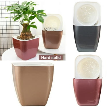 Walbest Self Watering Flower Pot, Self Watering PP Planter with Drainage Holes, for Indoor Outdoor Flowers Plants Windowsill