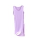thumbnail image 2 of Camisón largo de poliéster para mujer, sin mangas, cuello redondo, color liso, holgado, para el hogar, 2 of 6