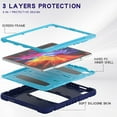 thumbnail image 4 of iPad Pro 12.9 inch 5th Generation 2021 Case,Dteck Shockproof Rubber Hybrid 3-Layer Protection Heavy Duty Case Kickstand Cover Pen Holder Design for iPad Pro 12.9" 5th Gen 2021,Navy+Blue, 4 of 6