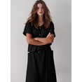 thumbnail image 6 of Jaimenalin Summer Skirt Set Women 2 Piece Outfits Short Sleeve Top Elastic Waist Maxi Dress Sets with Pockets Black S, 6 of 8