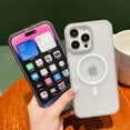 thumbnail image 2 of Compatible with iPhone 15 Pro Frosted Case Magnetic Wireless Charging Case for Men Women Slim Soft TPU Cover Fashion Luxury Protection Shockproof Translucent Matte Phone Case, White, 2 of 9
