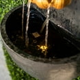thumbnail image 4 of XBrand 30 in H Fiber Resin Wall Buddha Zen Outdoor Garden Water Fountain w/ warm LED Light, Gold, 4 of 6