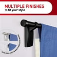 Command Matte Black Curtain Rod Hooks, 2 Hooks, 4 Adhesive Strips