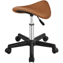 Yaheetech Rolling Adjustable Swivel saddle stool for Massage Spa Tattoo Dental, Brown