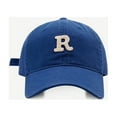 thumbnail image 3 of Siminsem Spring Summer Big Headed Soft Top R Letter Duck Tongue Baseball Hat Under $10 Lightweight Cotton Cap with Embroidered Initial Pre-Curved Visor Adjustable for Large Head Sizes Men Women, 3 of 3