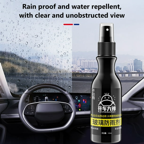 Desempañador de Parabrisas de 100 Ml, Tratamiento Repelente Al Agua para Vidrios de Autos y Hogares, Previene El Empañamiento y La Acumulación de Lluvia, Kit de Fácil Aplicación.