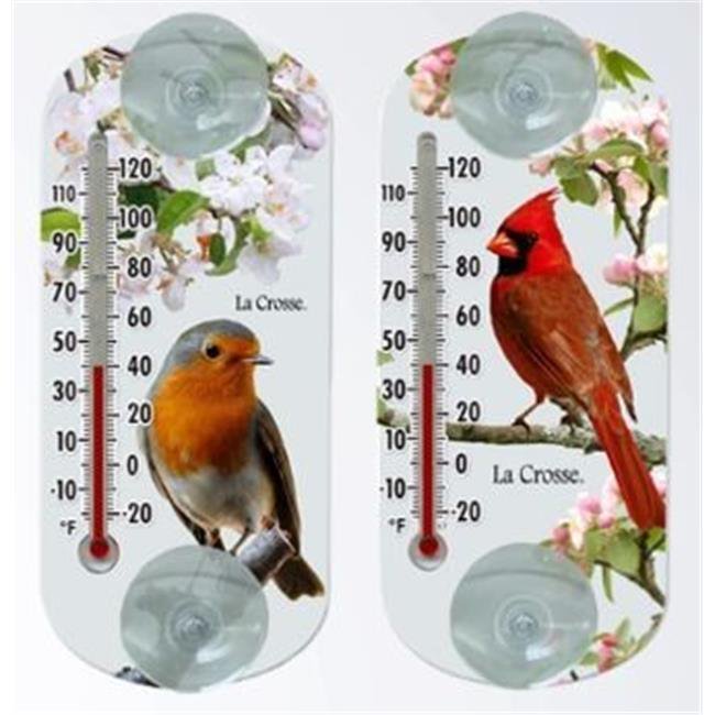 La Crosse Technology 20415201 Window Thermometers Bird Variety Pack 6 Pack