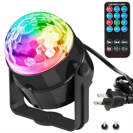 Disco Ball Party Light RGBWP LED Crystal Rotating Strobe Lamp With Remote Control Mini Magic DJ Lighting