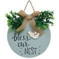 thumbnail image 1 of Bless Our Nest Round Sign w/Greenery & Burlap Bow, 1 of 1