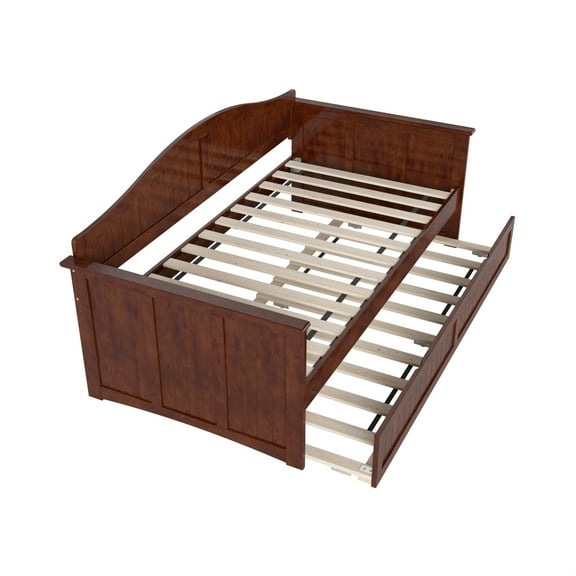AFI Nantucket Twin Wood Daybed with Twin Size Trundle in Walnut