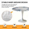 thumbnail image 2 of Elastic Fitted Round Tablecloth, Blue Coastal Waterproof Stretch Table Cover for 36"-44" Tables, Summer Beach Starfish Nautical Eucalyptus Wooden Washable Outdoor Tablecloths for Patio, Picnic, 2 of 9