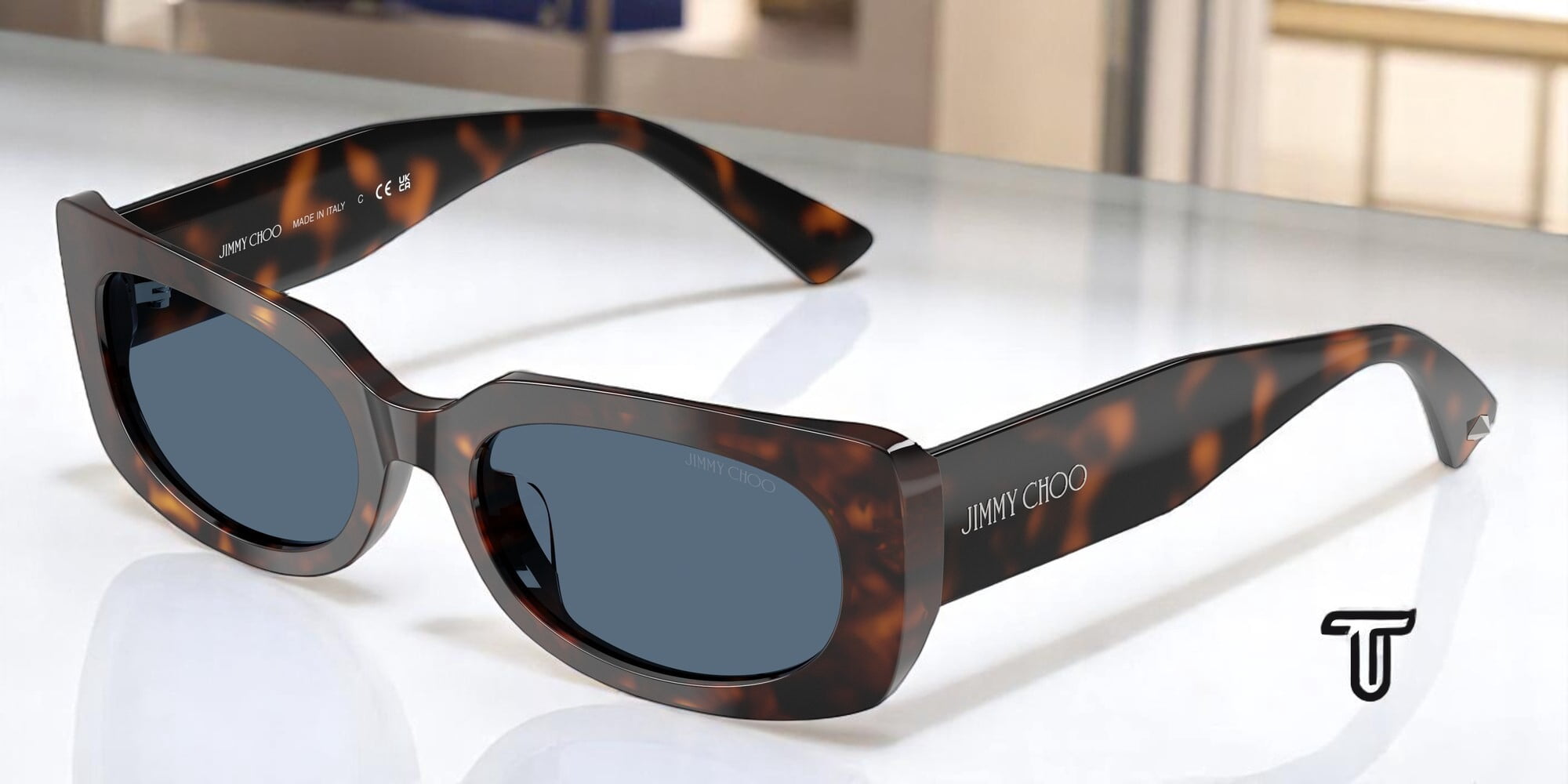 NEW JIMMY CHOO women\'s jc5006u 50088g sunglasses in white / gradient grey Jimmy Choo JC5006U 50088G 55 Sunglasses | Glasses Station main image 3