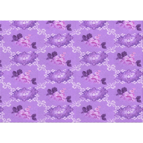 Ahgly Company Machine Washable Indoor Rectangle Transitional Violet Purple Area Rugs, 2' x 4'