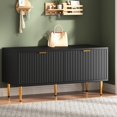 thumbnail image 1 of 42" Fluted Shoe Storage Bench, Entryway Bench Shoe Cabinet Bench with Storage, Bench for Bedroom End of Bed, 1 of 7