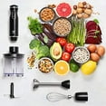 thumbnail image 5 of Moss & Stone Hand Blender Electric With Egg Whisk & Chopper, Powerful 300 Watt Immersion Hand Blender Set, Hand Mixer Set Stainless Steel Shaft & Blades, Black Handheld Blender With Ergonomic Handle, 5 of 7