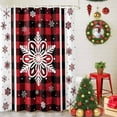 thumbnail image 5 of Christmas Snowflake Shower Curtains for Bathroom, Black Red Buffalo Plaid Winter Snow Waterproof Fabric Shower Curtain for Bathroom Bathtub Decoration, Machine Washable, 60"x72", 5 of 9
