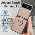 thumbnail image 2 of Allytech Motorola Razr 40 Case with Ring Holder, Slim Fit Shell Vintage PU Leather Back Cover Anti-Scratch Shock Resistant Phone Case for Motorola Razr 40 - Khaki, 2 of 7