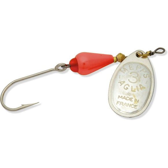 Mepps AB3SS-S/OR Aglia Brite In-Line Spinner #3 1/4oz Siwash Hook Silver/Orange, High-visibility body with a durable