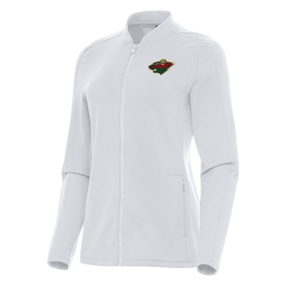 Women's Antigua White Minnesota Wild Continual Full-Zip Jacket