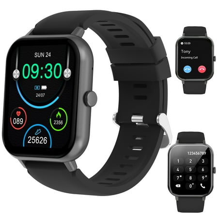 OWNTECH 1.83" Smart Watch for Men Women IP67 Waterproof,100+ Sports Modes with Fitness Tracker, for Android iOS, Black