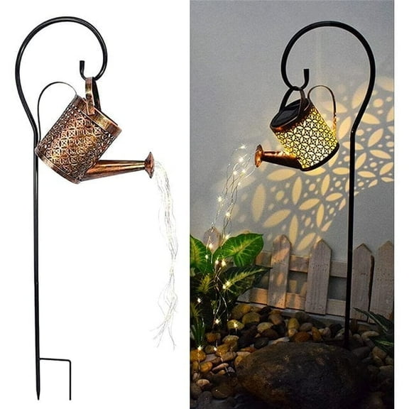 2 Packs Solar Watering Can with Lights Outdoor,Waterproof Garden Light,Hanging Solar Strings Garden Decorations,Kettle Yard Art Lamp Decor