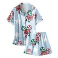 thumbnail image 4 of Weebloom Boys Christmas Loungewear Children Shirt Pant Matching Casual With Pockets Xmas Pajamas Sleepwear Pjs Sky Blue 6-7 Years, 4 of 4