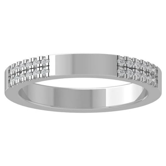 ARAIYA FINE JEWELRY 10K White Gold Lab Grown Diamond Wedding Band Ring (1/5 cttw, D-F Color, VS Clarity) Size 10