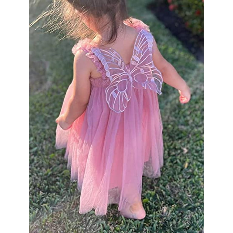 xiaxaixu Baby Kids Girl's Slip Dress, Tie-up Butterfly Summer A-line Tulle  Dress for Party Daily 