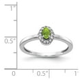 thumbnail image 2 of 14K White Gold Ring Band Gemstone Peridot Oval Green Diamond Round, Size 8, 2 of 2