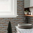 thumbnail image 4 of Tile Wall Stickers 12"x6" Gray Brown Brick Decals Kitchen Bathroom Tiles Decor Vinyl Peel and Stick 6 Pcs Set, 4 of 8
