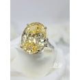 thumbnail image 2 of 16x12MM Oval Cut Canary Yellow CZ, 4-Prong Solitaire Ring, 6A Quality Cubic Zirconia, Sterling Silver, 2 of 3