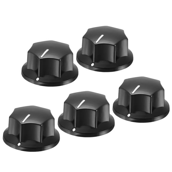Uxcell Potentiometer Knobs Bakelite 33x17mm Volume Control Knob Cap for Guitar 6mm Hole with 5pcs Set Screw Black 5PCS