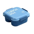 thumbnail image 2 of Sokhug Blue Plastic Divided Bento Box - Microwave-Safe Lunch Container with Lid for Work, Picnic, 6.7x3.4 Inch, 2 of 6