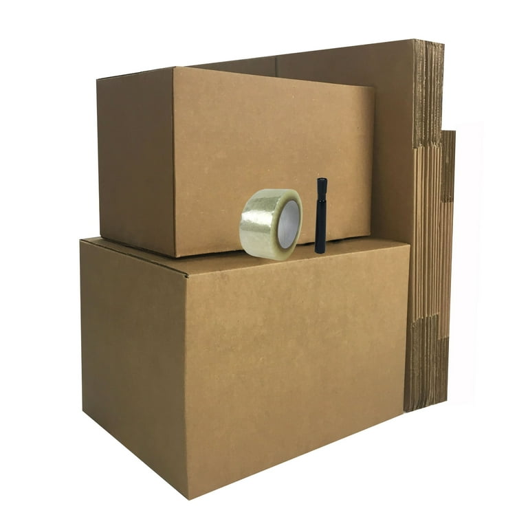 uBoxes Moving Boxes 1 Room Economy Moving Kit UBOXES Brand - 15 Medium &  Small Boxes & Moving Supplies, Brown