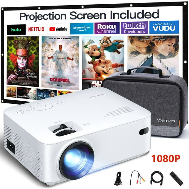 APEMAN Mini Projector 1080P LCD Display 200'' Portable Video Projector, - Walmart.com