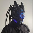 thumbnail image 4 of Nilvkv Mask Round Lights Wing Braid Lights Makeover Music Festival LED Light Up Mask Tech Helmet, 4 of 6