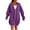 101# Purple, variant on Fshiont Long Zip Up Hoodie Women Fleece Lined Oversized Tunic Sweatshirt Drop Shoulder Knee Length Fall Winter Hooded Jacket Khaki L